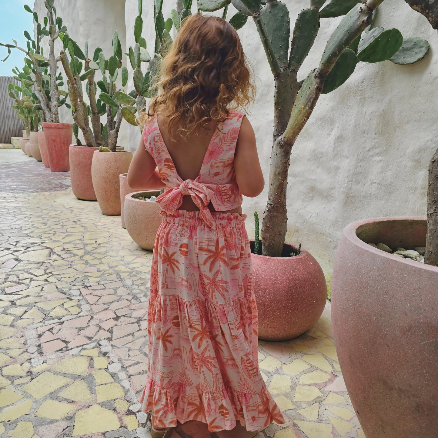 Aloha Set - Girls Tropical Maxi Skirt & Top Set | Cali Lu