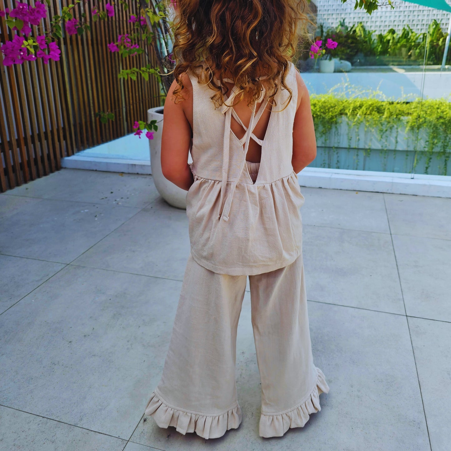 Dune Set - Girls Linen Two Piece Matching Set | Cali Lu