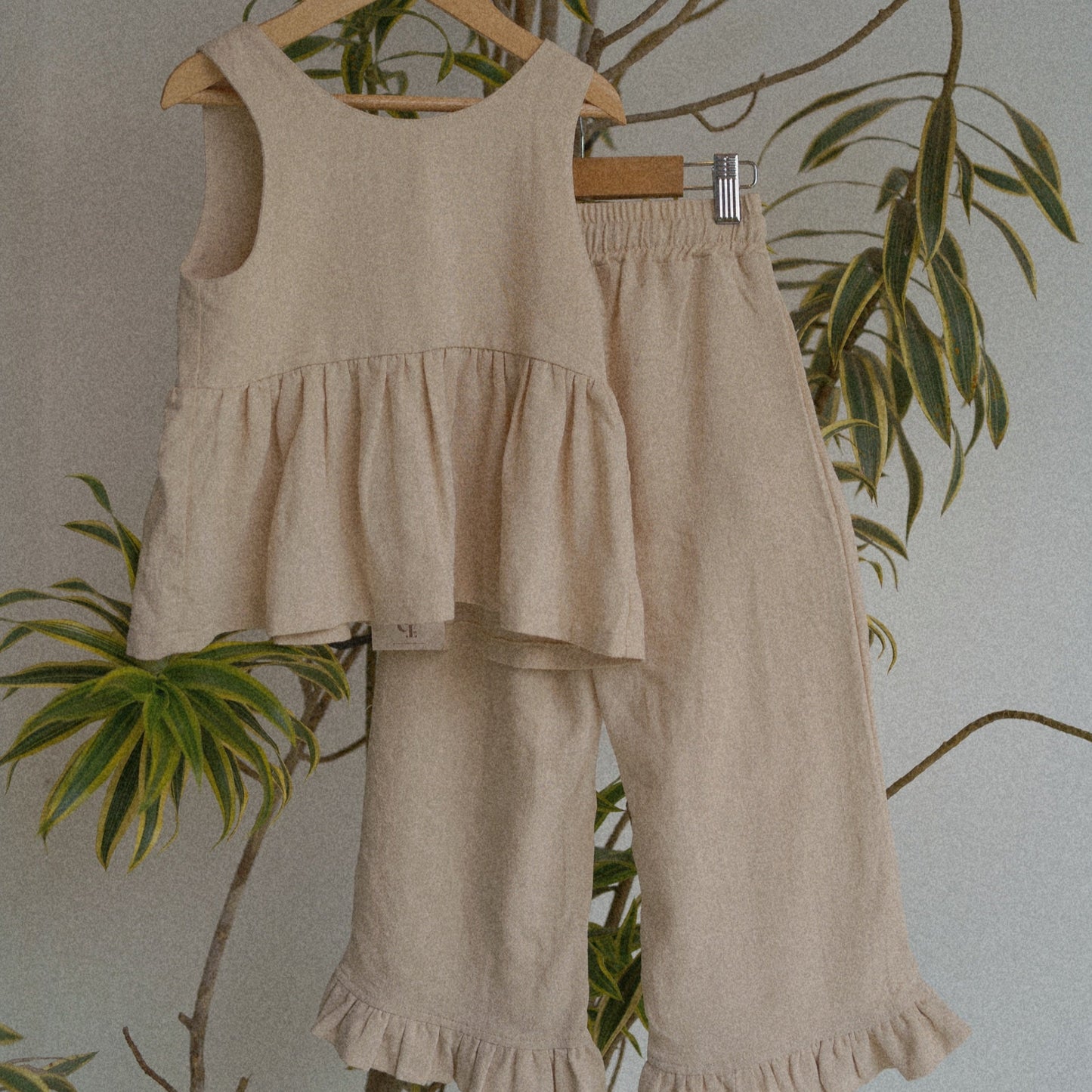 Dune Set - Girls Linen Two Piece Matching Set | Cali Lu