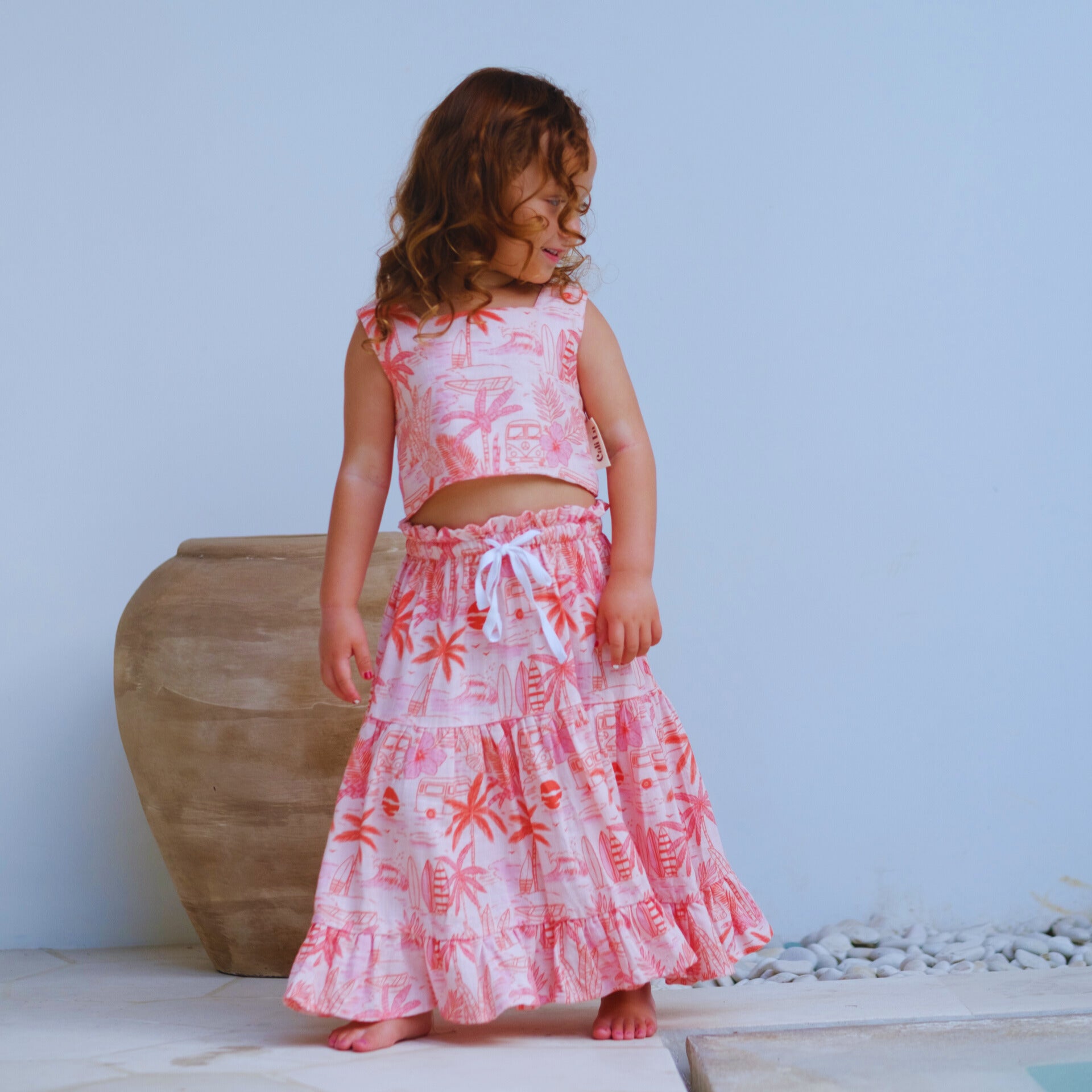 Aloha Set - Girls Tropical Maxi Skirt & Top Set | Cali Lu – Cali Lu the ...