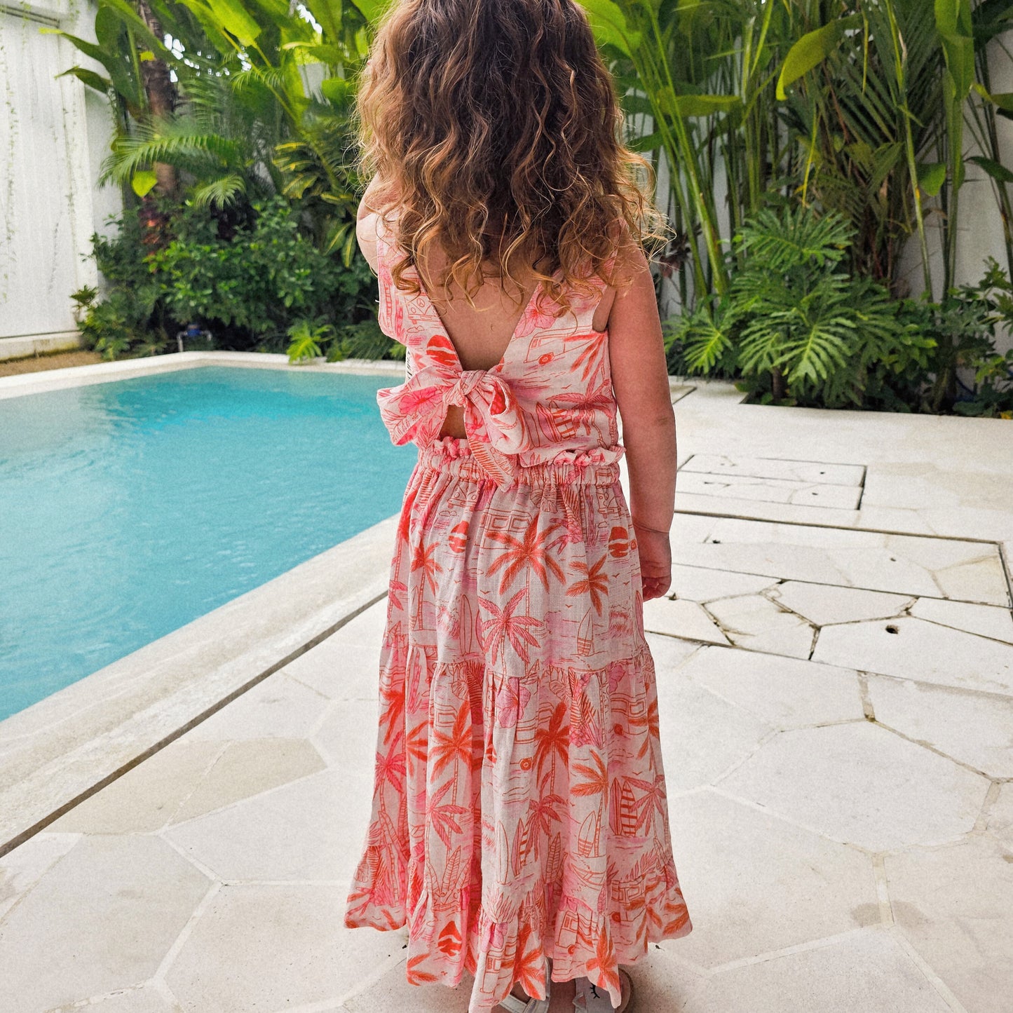 Aloha Set - Girls Tropical Maxi Skirt & Top Set | Cali Lu